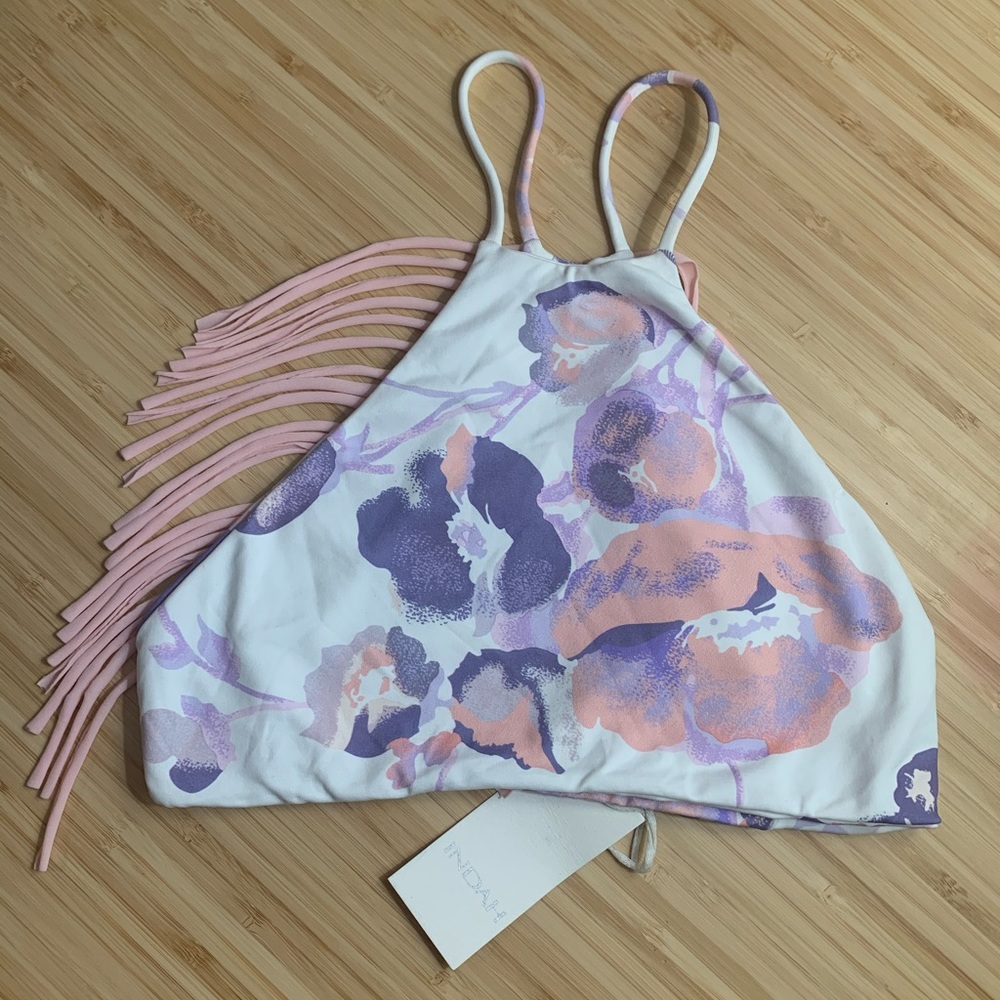 Indah Alice Fringe Halter Bikini Top